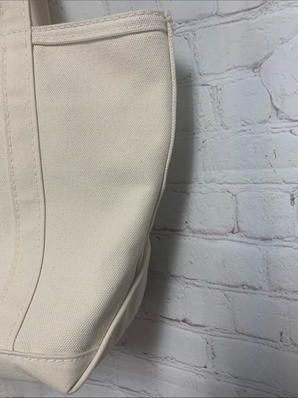 NEW L.L. Bean Boat Wandering Cream Heavy Medium Canvas Tote USA - Picture 3 of 6